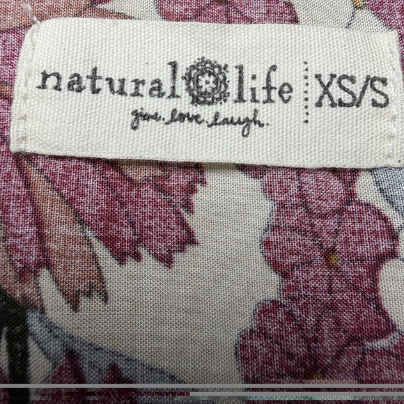 Natural Life Stella Floral Babydoll Mini Dress XS S Boho Cottagecore Pockets - Picture 12 of 13